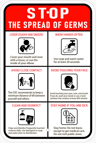 Coronavirus signs and banners for safety